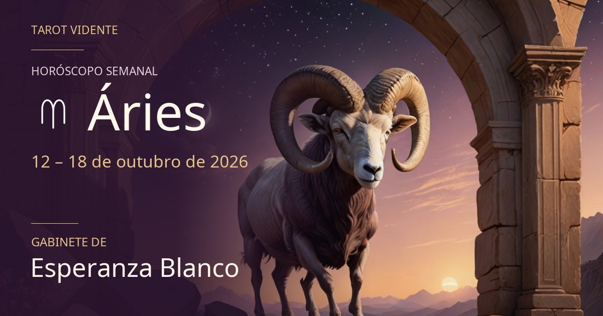 Horóscopo de Áries · 12 – 18 de outubro de 2026. Ilustração simbólica gerada por IA.