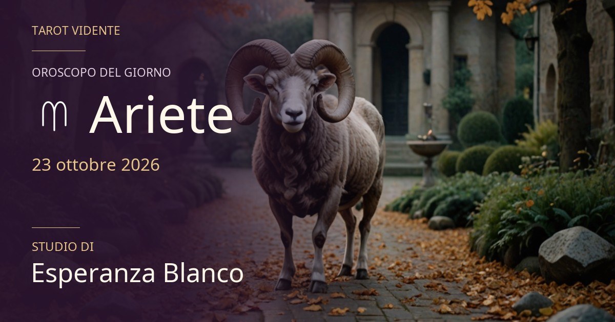 Oroscopo Ariete · 23 ottobre 2026. Illustrazione simbolica generata con IA.
