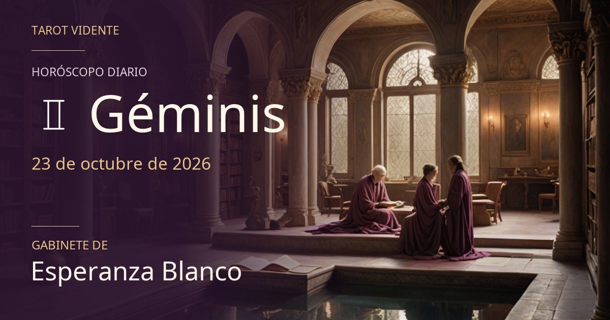 Horóscopo de Géminis · 23 de octubre de 2026. Ilustración simbólica generada con IA.