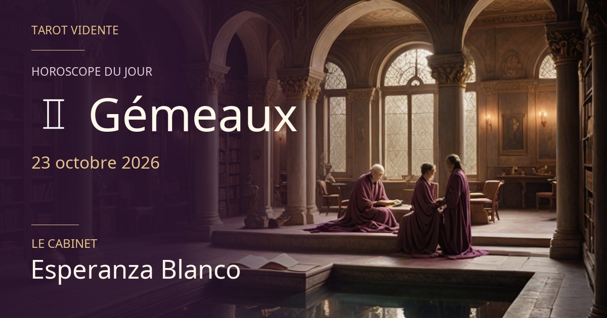 Horoscope du Gémeaux · 23 octobre 2026. Illustration symbolique générée par IA.