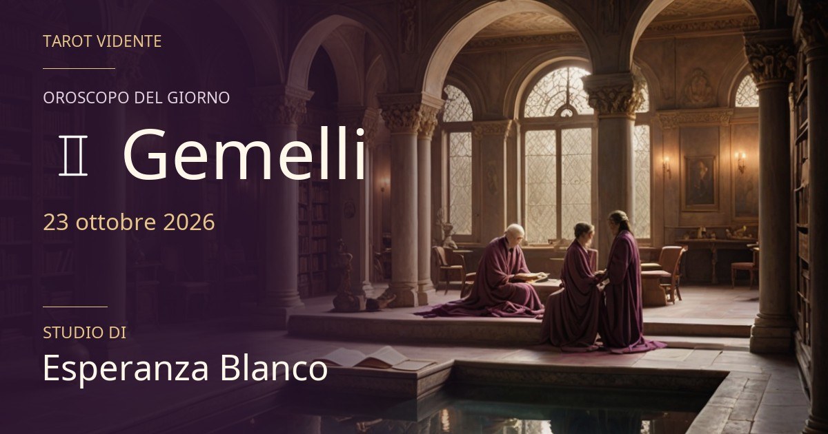 Oroscopo Gemelli · 23 ottobre 2026. Illustrazione simbolica generata con IA.