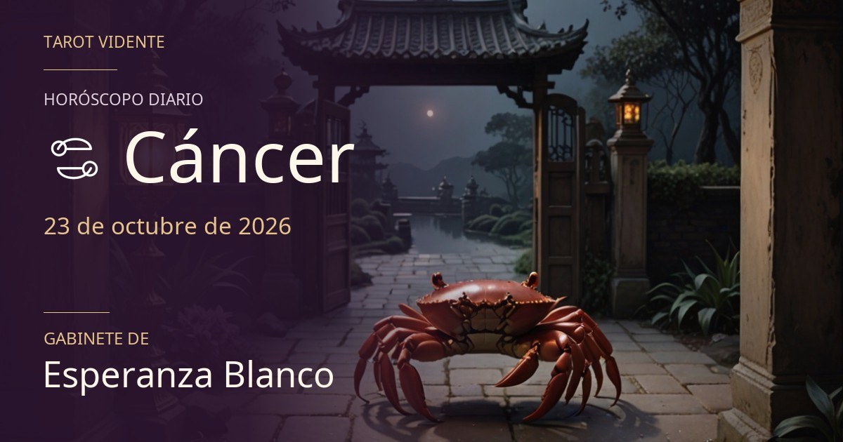 Horóscopo de Cáncer · 23 de octubre de 2026. Ilustración simbólica generada con IA.