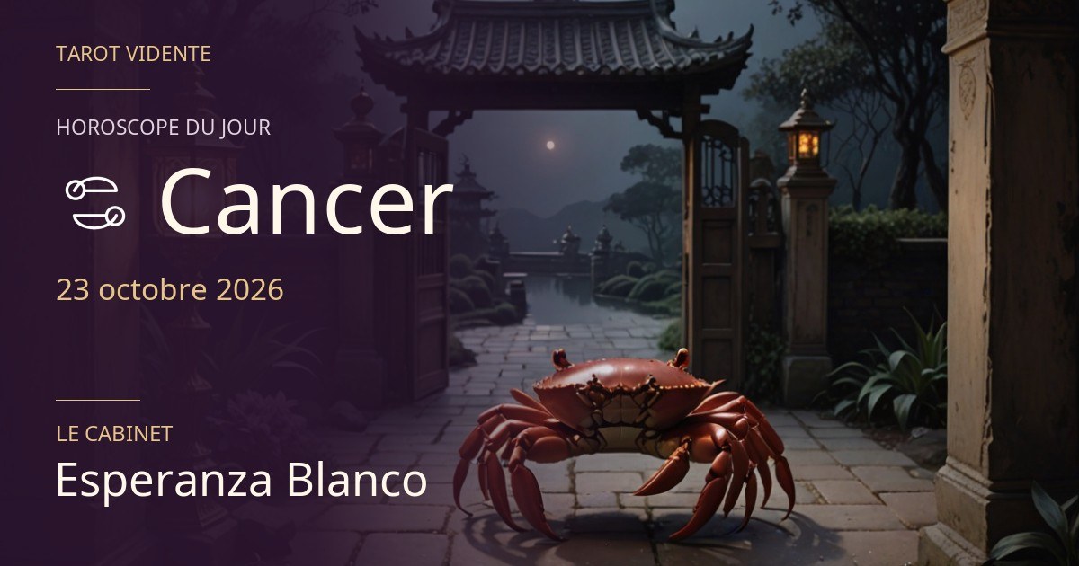Horoscope du Cancer · 23 octobre 2026. Illustration symbolique générée par IA.