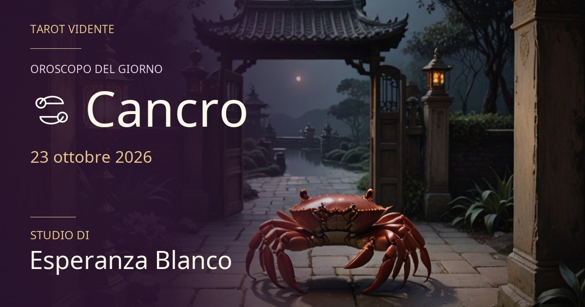 Oroscopo Cancro · 23 ottobre 2026. Illustrazione simbolica generata con IA.