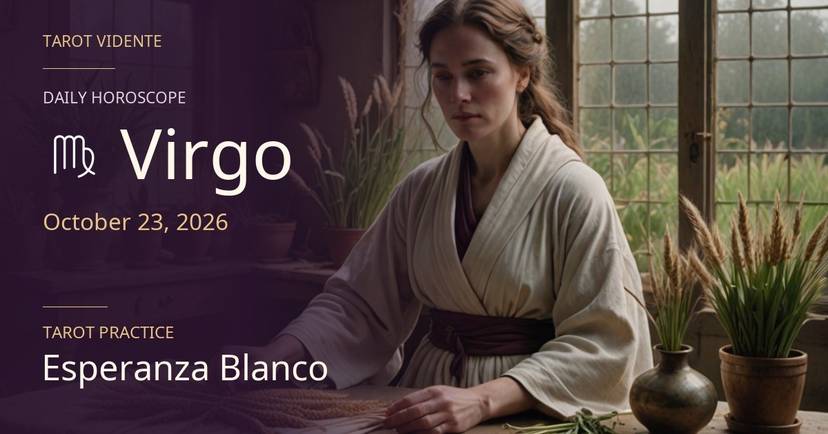 Virgo horoscope · October 23, 2026. Symbolic AI-generated illustration.