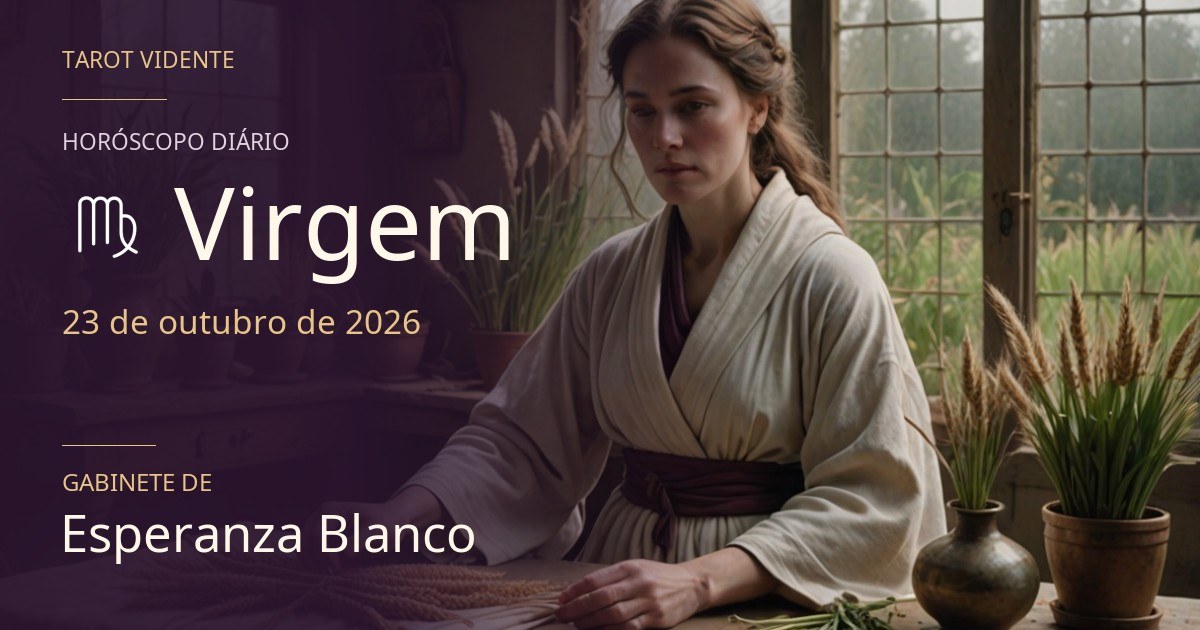 Horóscopo de Virgem · 23 de outubro de 2026. Ilustração simbólica gerada por IA.
