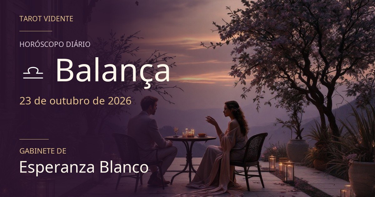 Horóscopo de Balança · 23 de outubro de 2026. Ilustração simbólica gerada por IA.