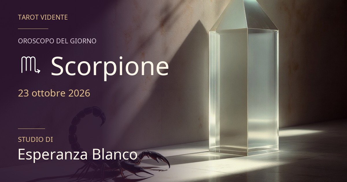 Oroscopo Scorpione · 23 ottobre 2026. Illustrazione simbolica generata con IA.