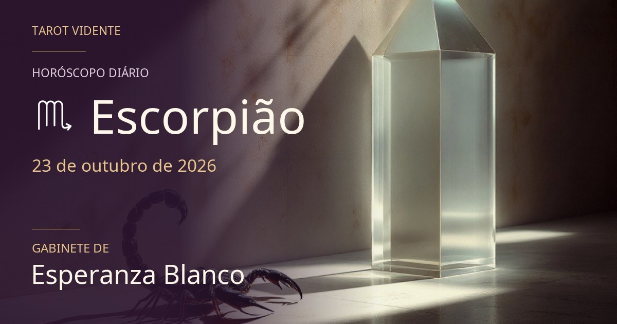 Horóscopo de Escorpião · 23 de outubro de 2026. Ilustração simbólica gerada por IA.