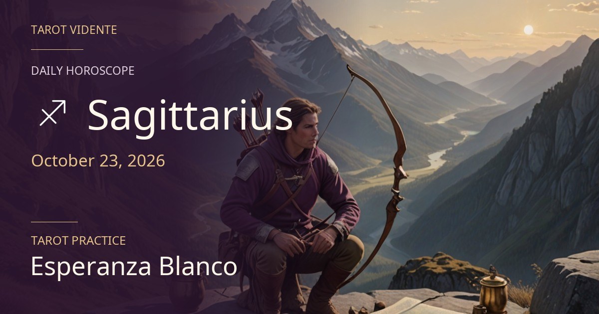 Sagittarius horoscope · October 23, 2026. Symbolic AI-generated illustration.