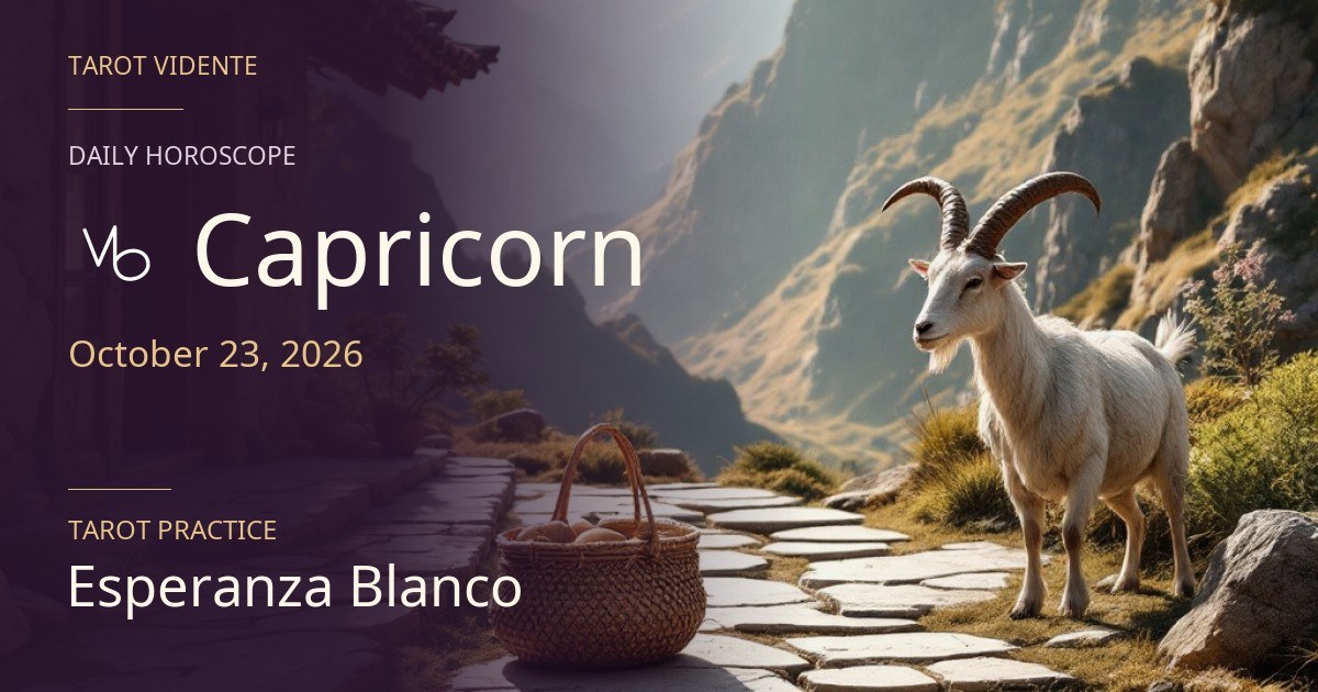 Capricorn horoscope · October 23, 2026. Symbolic AI-generated illustration.
