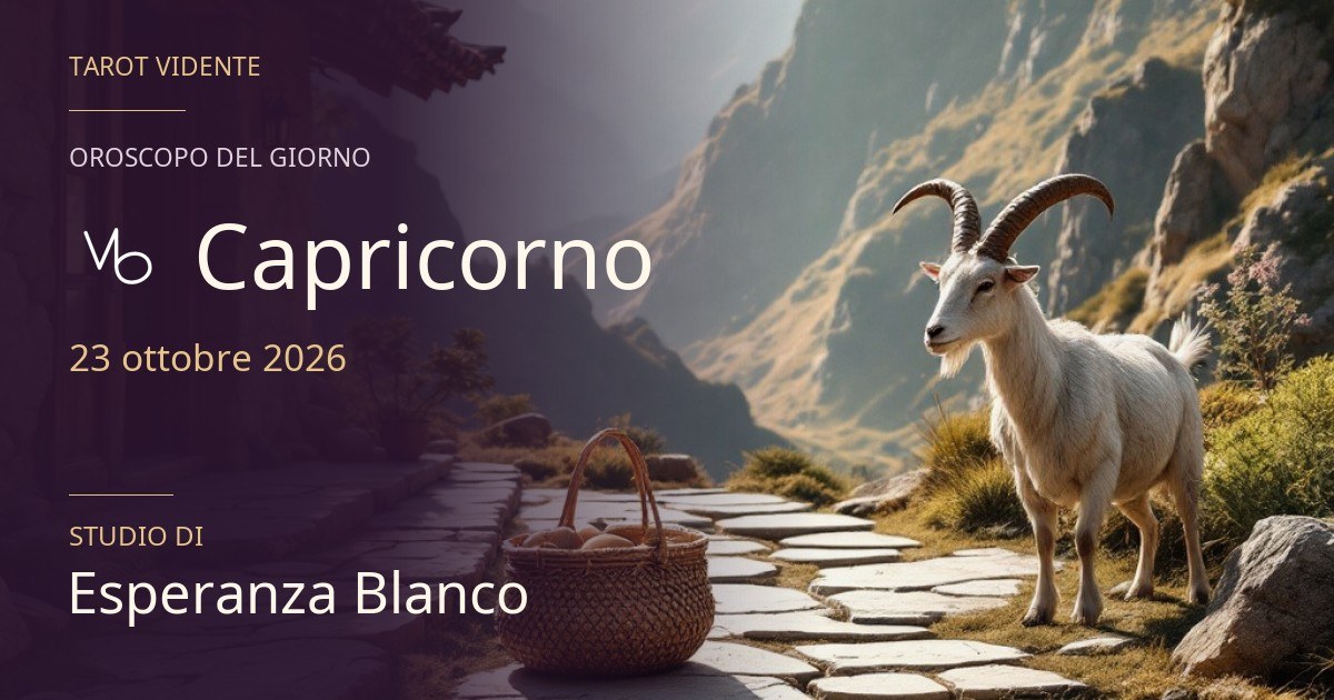 Oroscopo Capricorno · 23 ottobre 2026. Illustrazione simbolica generata con IA.