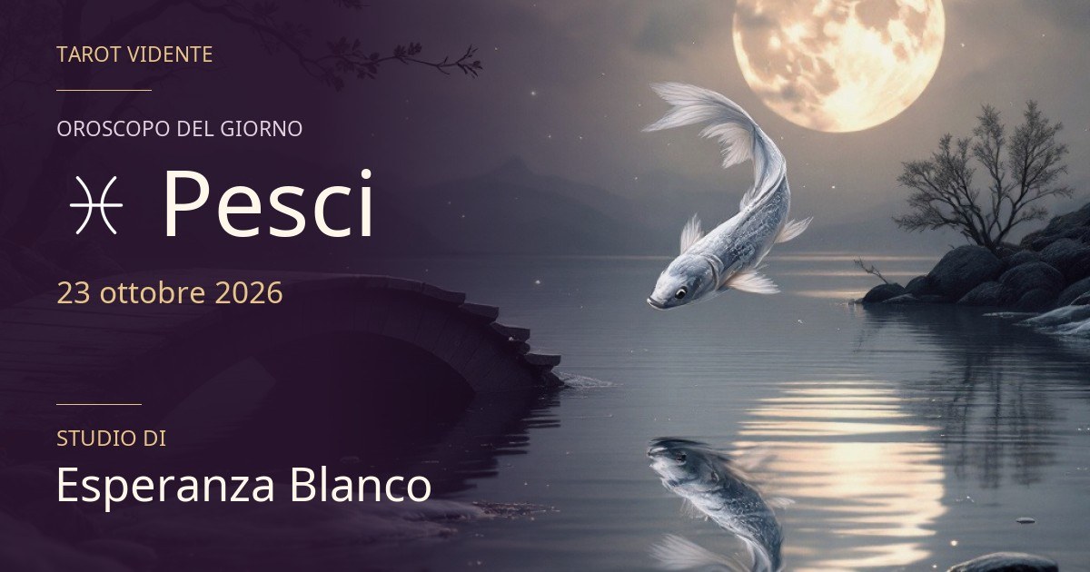 Oroscopo Pesci · 23 ottobre 2026. Illustrazione simbolica generata con IA.