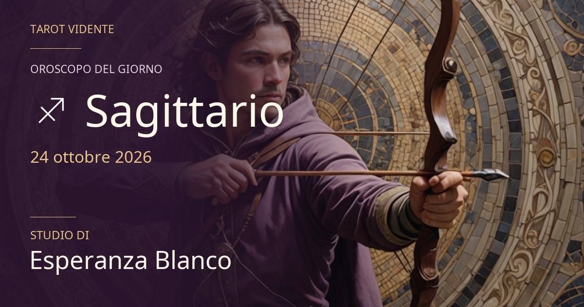 Oroscopo Sagittario · 24 ottobre 2026. Illustrazione simbolica generata con IA.