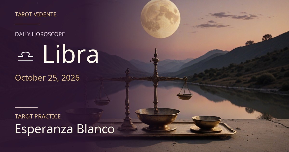 Libra horoscope · October 25, 2026. Symbolic AI-generated illustration.