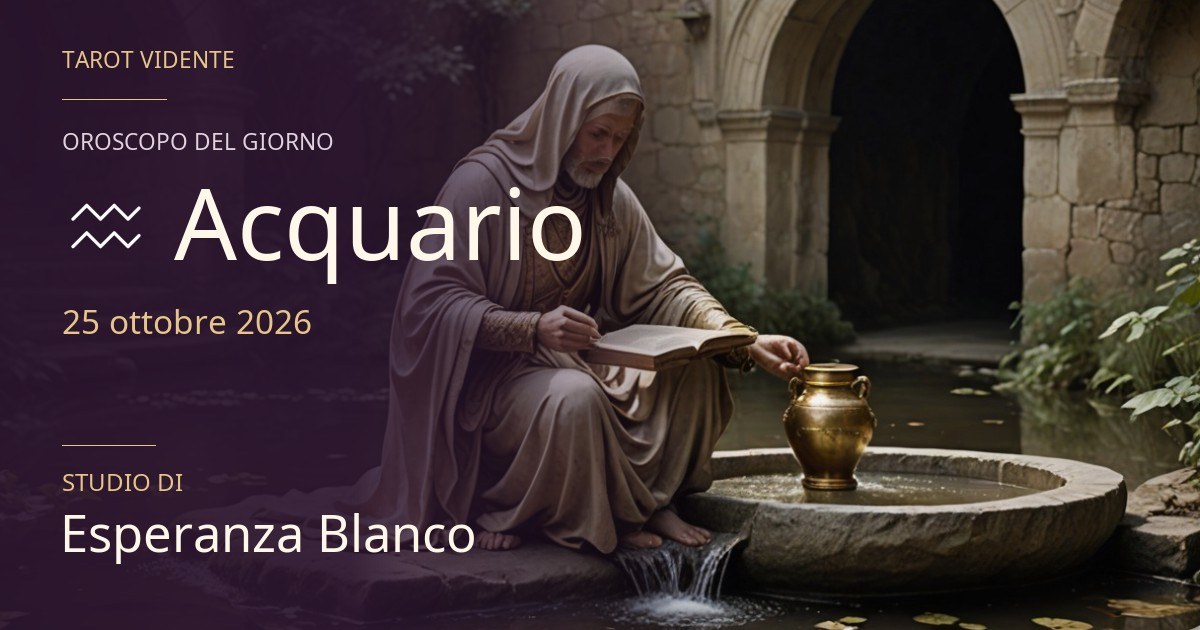 Oroscopo Acquario · 25 ottobre 2026. Illustrazione simbolica generata con IA.