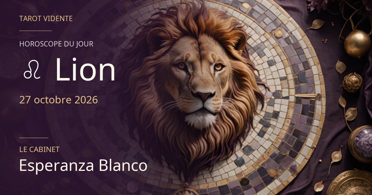 Horoscope du Lion · 27 octobre 2026. Illustration symbolique générée par IA.
