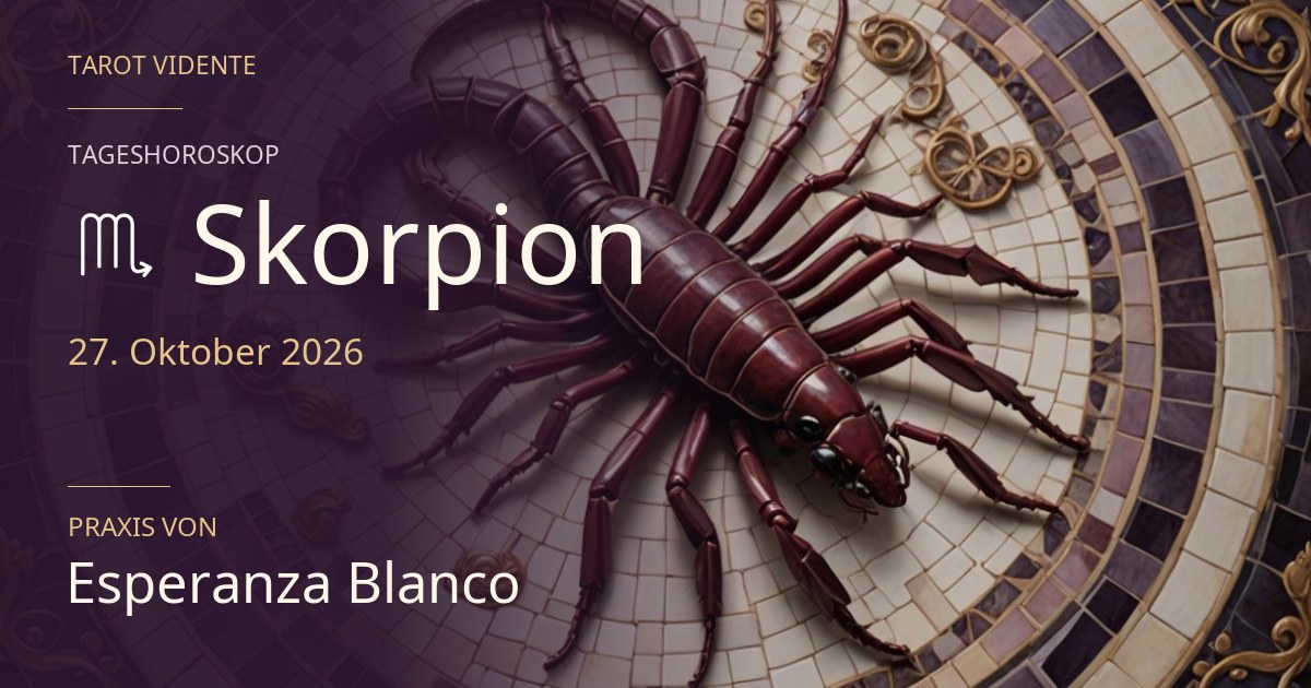 Horoskop für Skorpion · 27. Oktober 2026. Symbolische, mit KI erstellte Illustration.