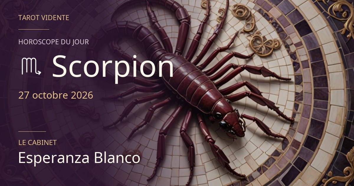 Horoscope du Scorpion · 27 octobre 2026. Illustration symbolique générée par IA.