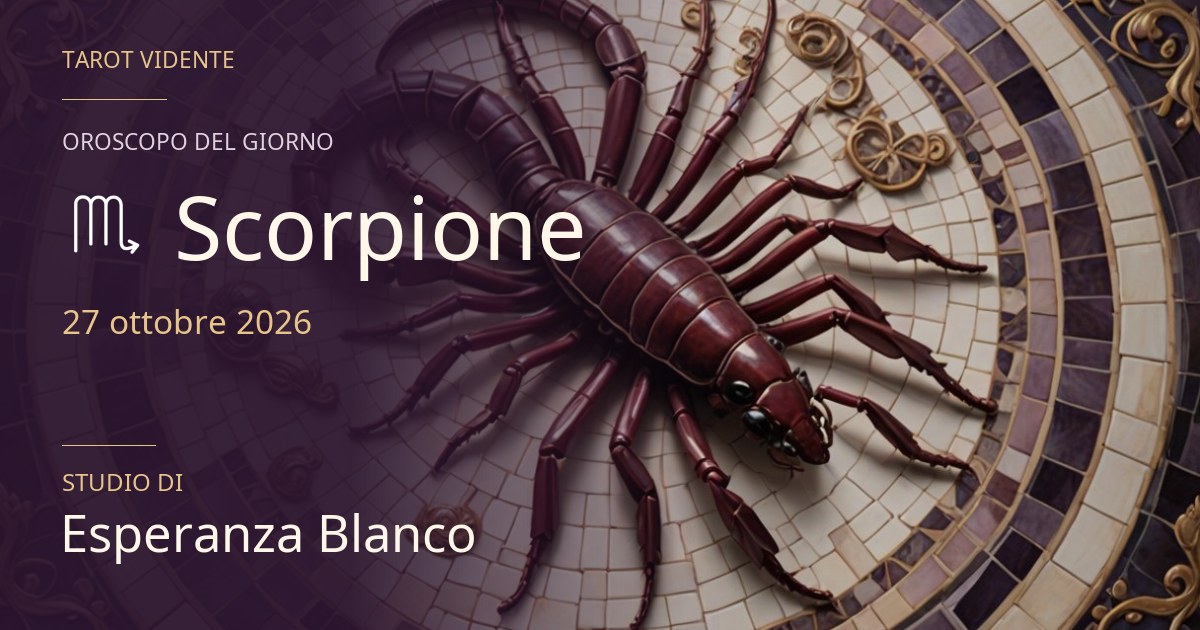 Oroscopo Scorpione · 27 ottobre 2026. Illustrazione simbolica generata con IA.