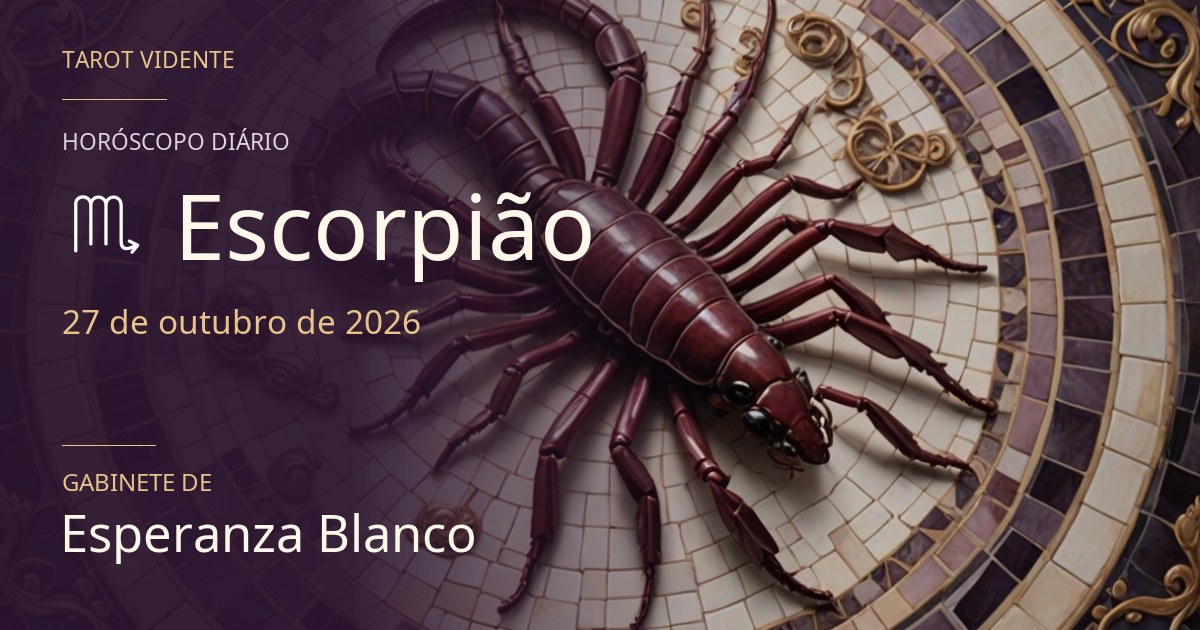 Horóscopo de Escorpião · 27 de outubro de 2026. Ilustração simbólica gerada por IA.