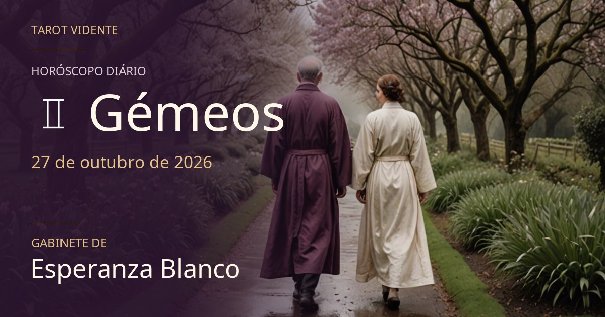 Horóscopo de Gémeos · 27 de outubro de 2026. Ilustração simbólica gerada por IA.