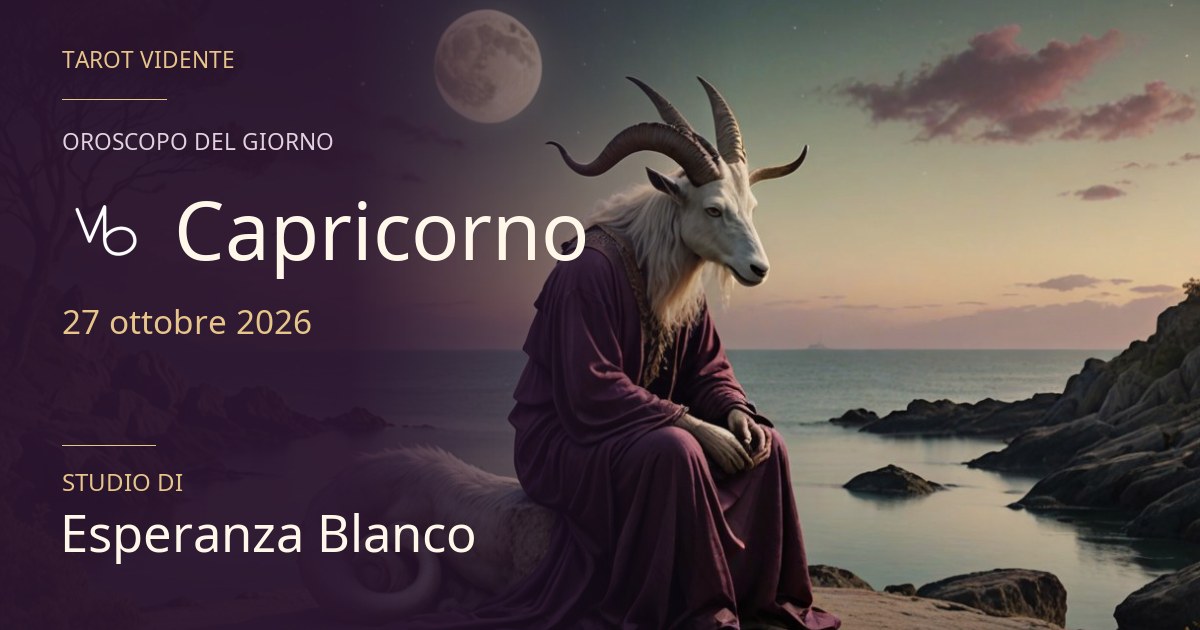Oroscopo Capricorno · 27 ottobre 2026. Illustrazione simbolica generata con IA.