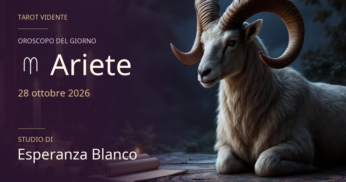 Oroscopo Ariete · 28 ottobre 2026. Illustrazione simbolica generata con IA.