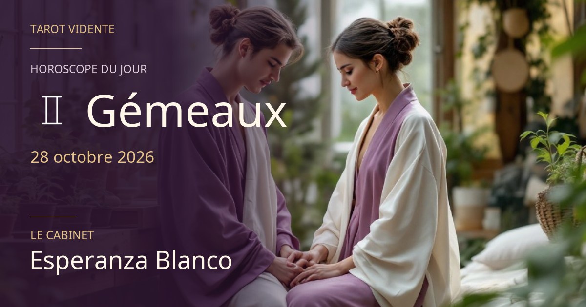 Horoscope du Gémeaux · 28 octobre 2026. Illustration symbolique générée par IA.