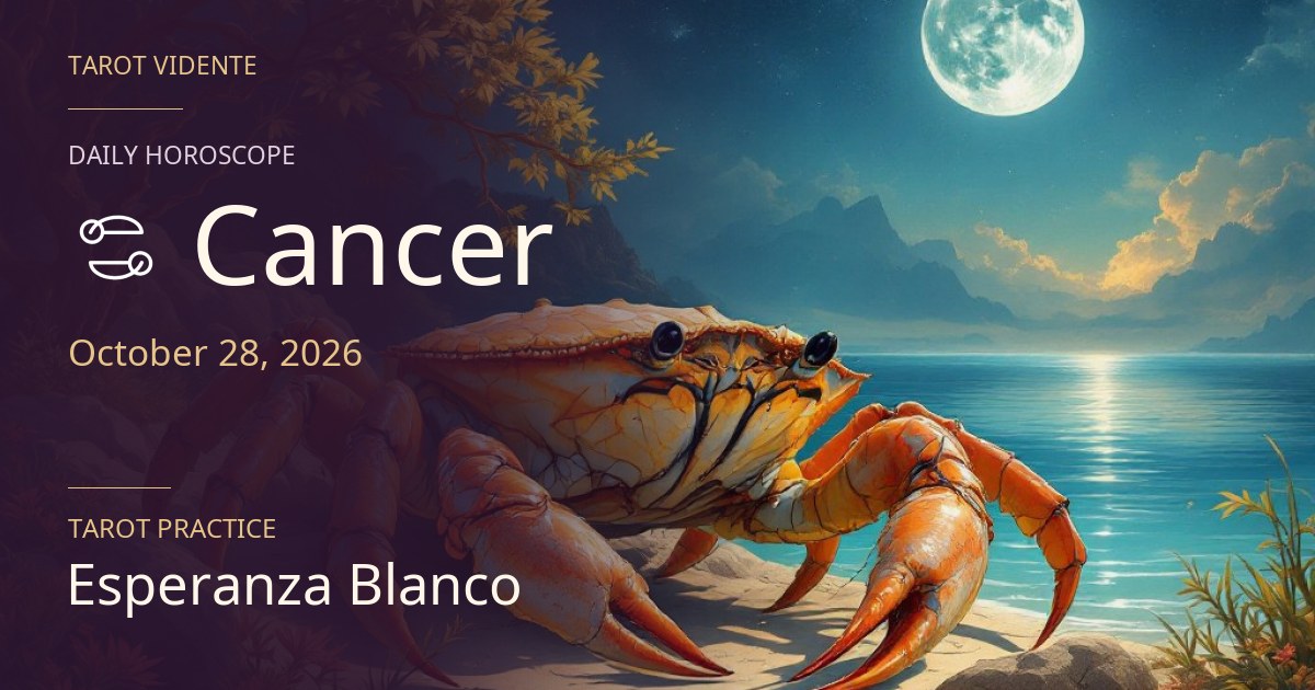 Cancer horoscope · October 28, 2026. Symbolic AI-generated illustration.