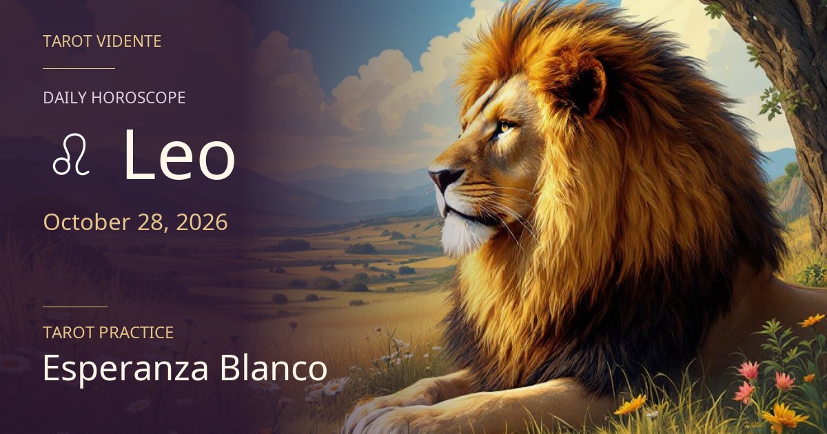 Leo horoscope · October 28, 2026. Symbolic AI-generated illustration.