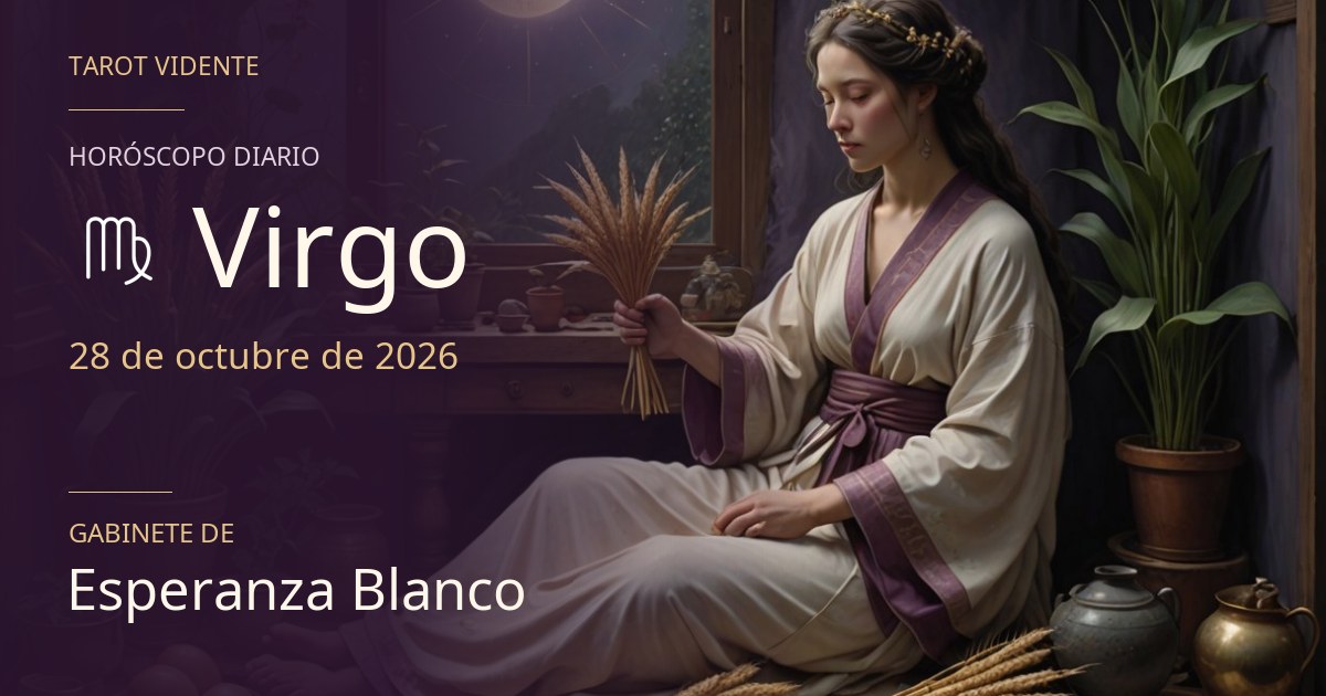 Horóscopo de Virgo · 28 de octubre de 2026. Ilustración simbólica generada con IA.