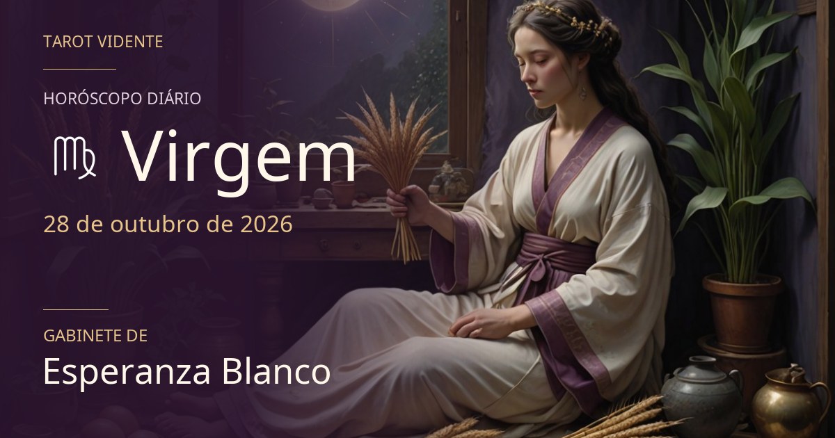 Horóscopo de Virgem · 28 de outubro de 2026. Ilustração simbólica gerada por IA.