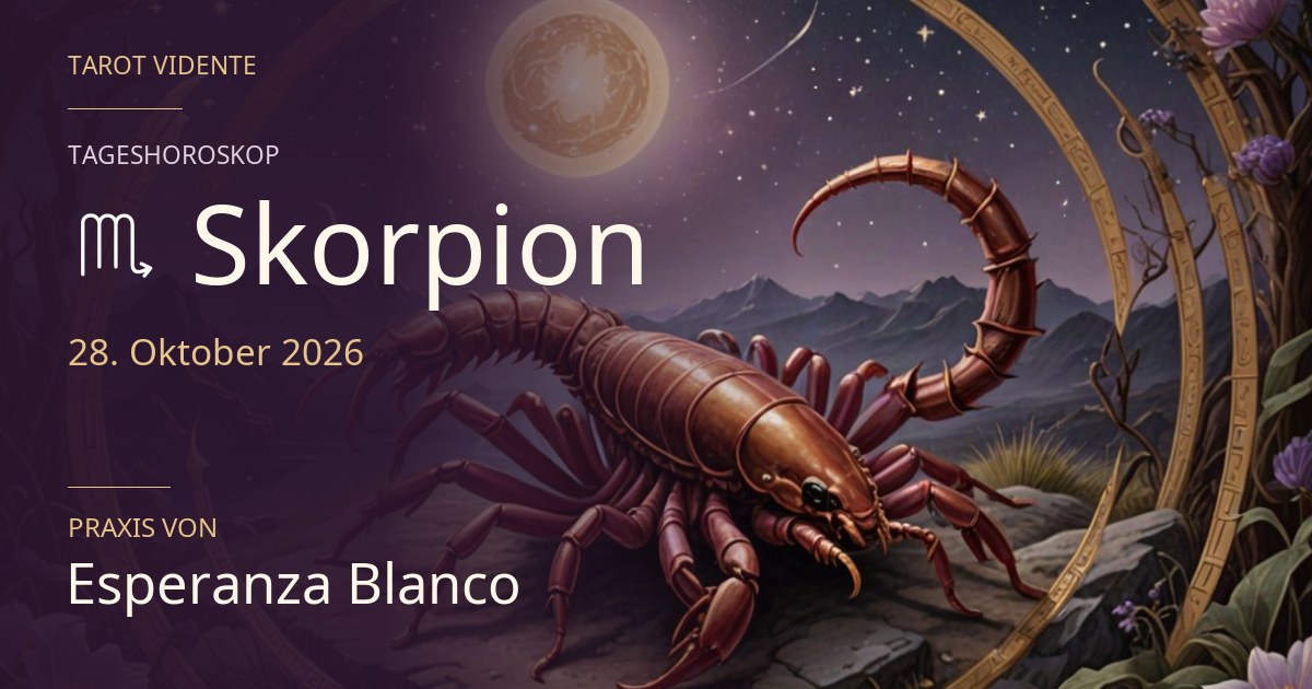 Horoskop für Skorpion · 28. Oktober 2026. Symbolische, mit KI erstellte Illustration.