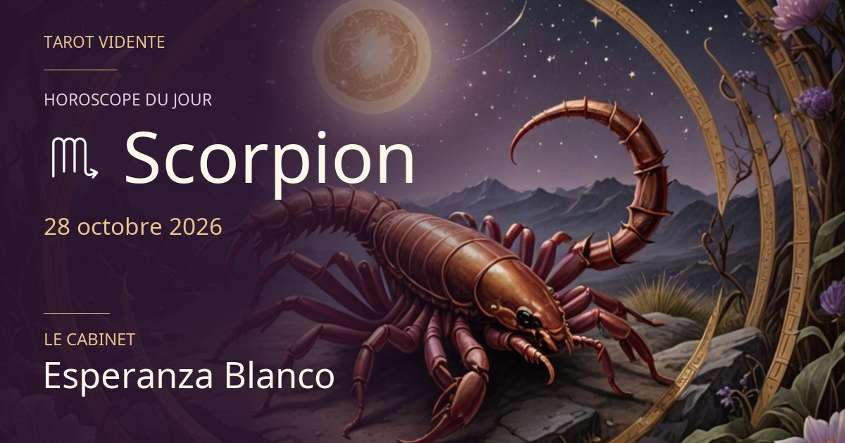 Horoscope du Scorpion · 28 octobre 2026. Illustration symbolique générée par IA.