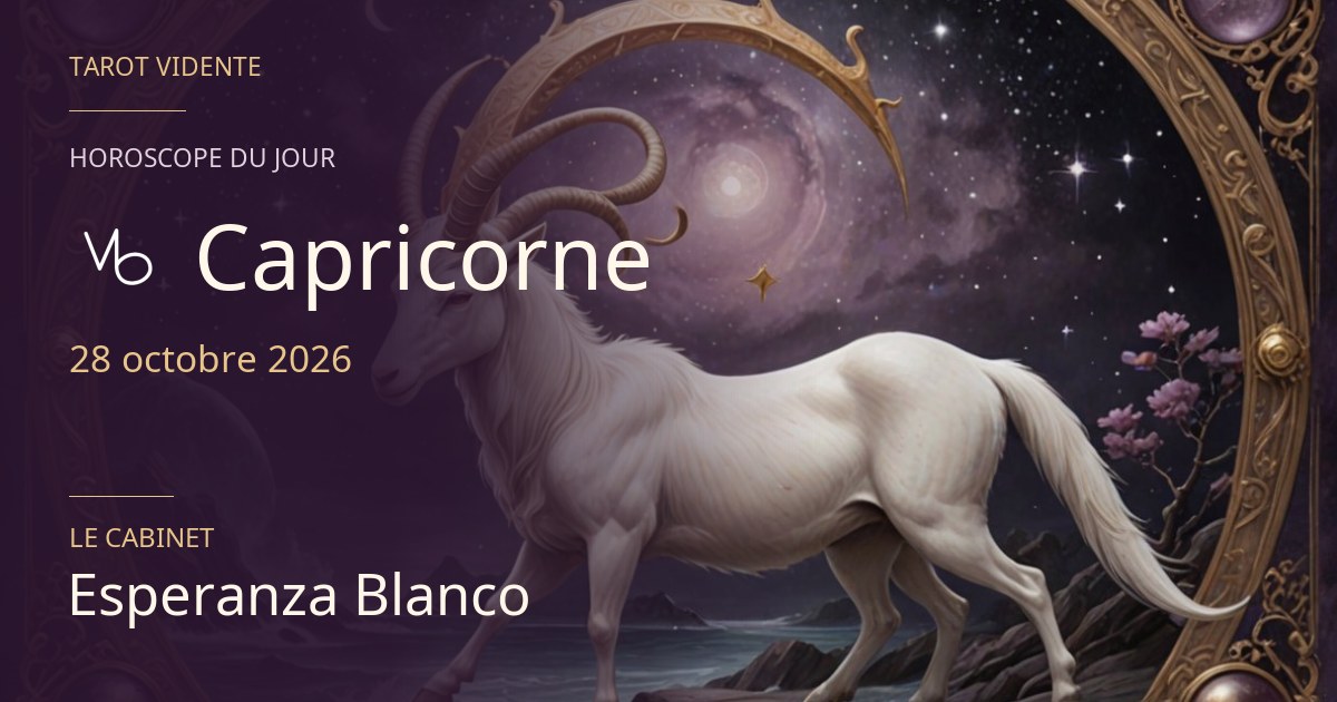 Horoscope du Capricorne · 28 octobre 2026. Illustration symbolique générée par IA.