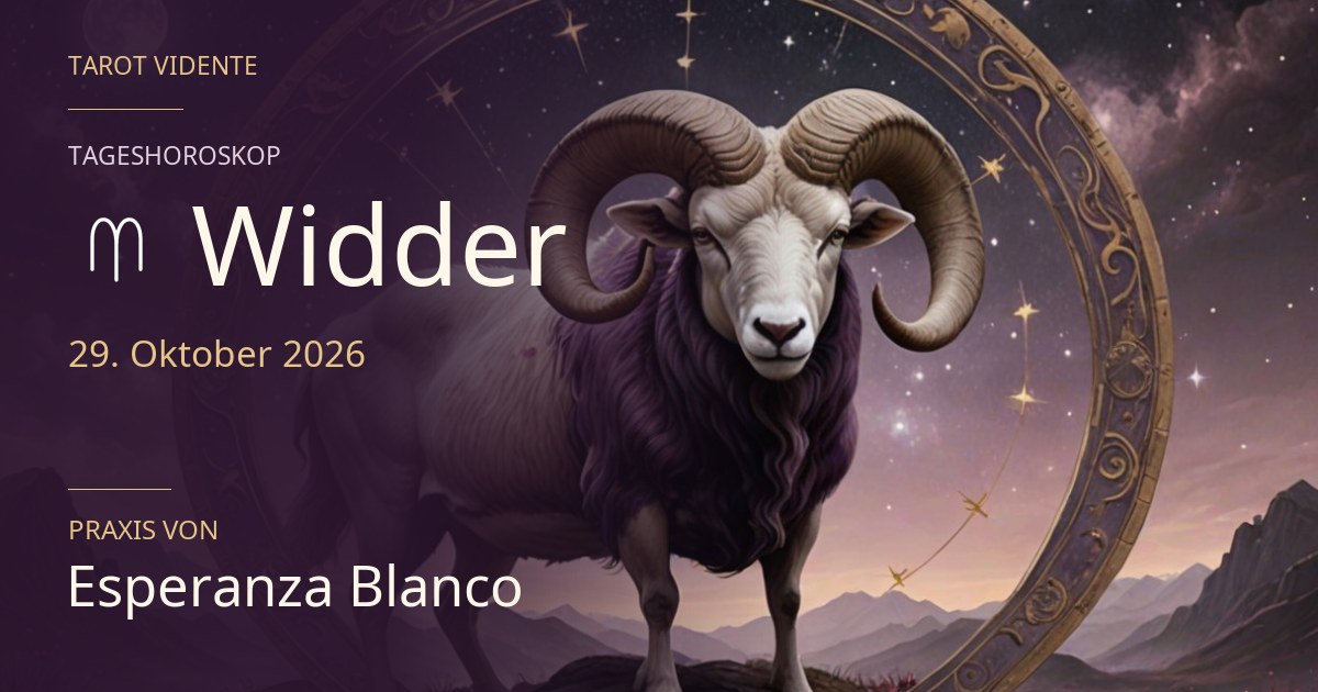 Horoskop für Widder · 29. Oktober 2026. Symbolische, mit KI erstellte Illustration.