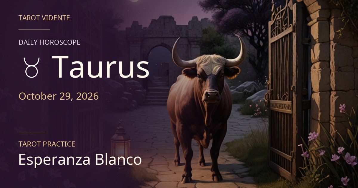 Taurus horoscope · October 29, 2026. Symbolic AI-generated illustration.