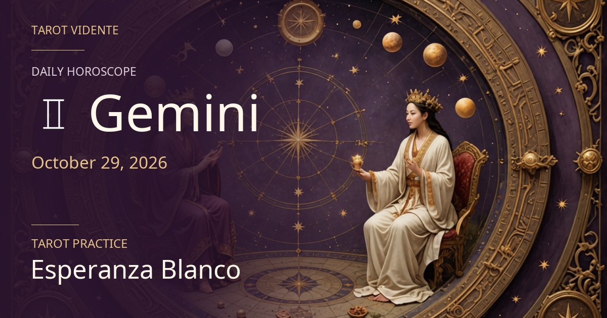 Gemini horoscope · October 29, 2026. Symbolic AI-generated illustration.