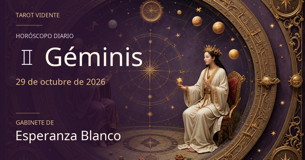 Horóscopo de Géminis · 29 de octubre de 2026. Ilustración simbólica generada con IA.
