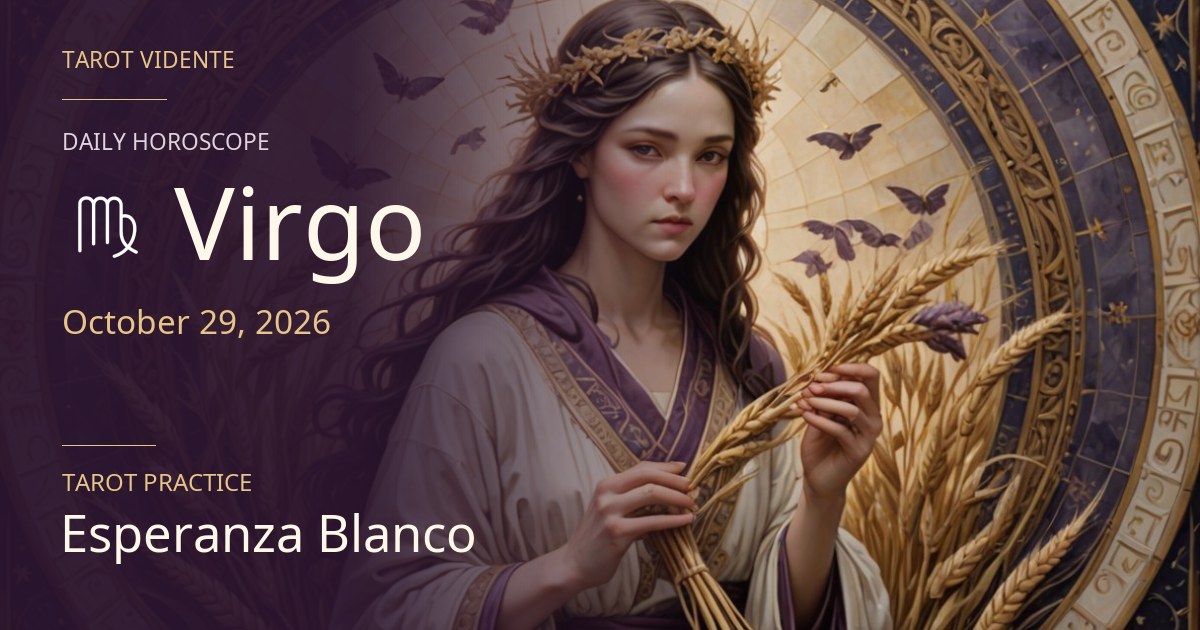 Virgo horoscope · October 29, 2026. Symbolic AI-generated illustration.