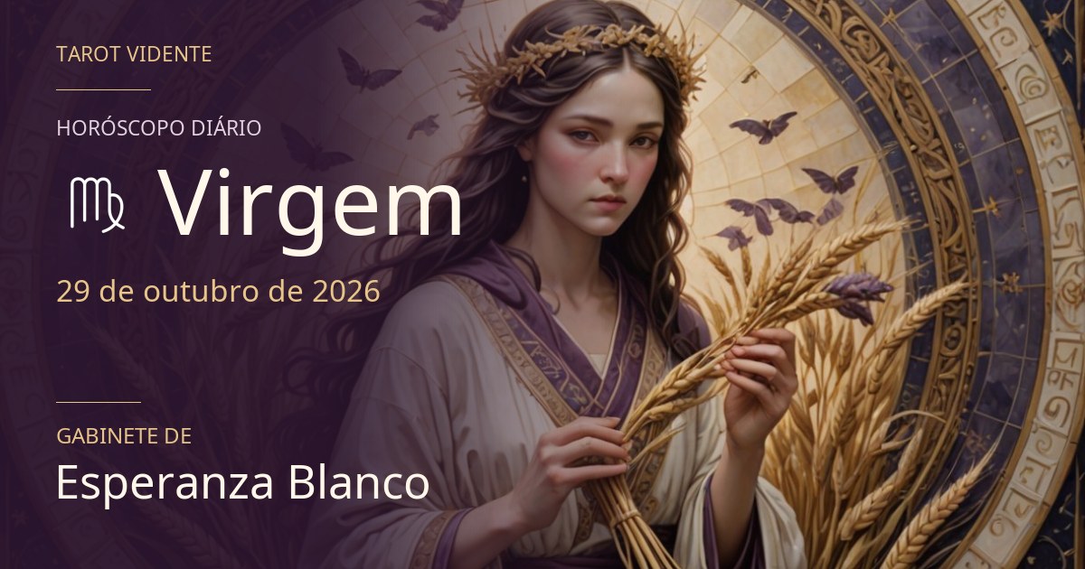 Horóscopo de Virgem · 29 de outubro de 2026. Ilustração simbólica gerada por IA.