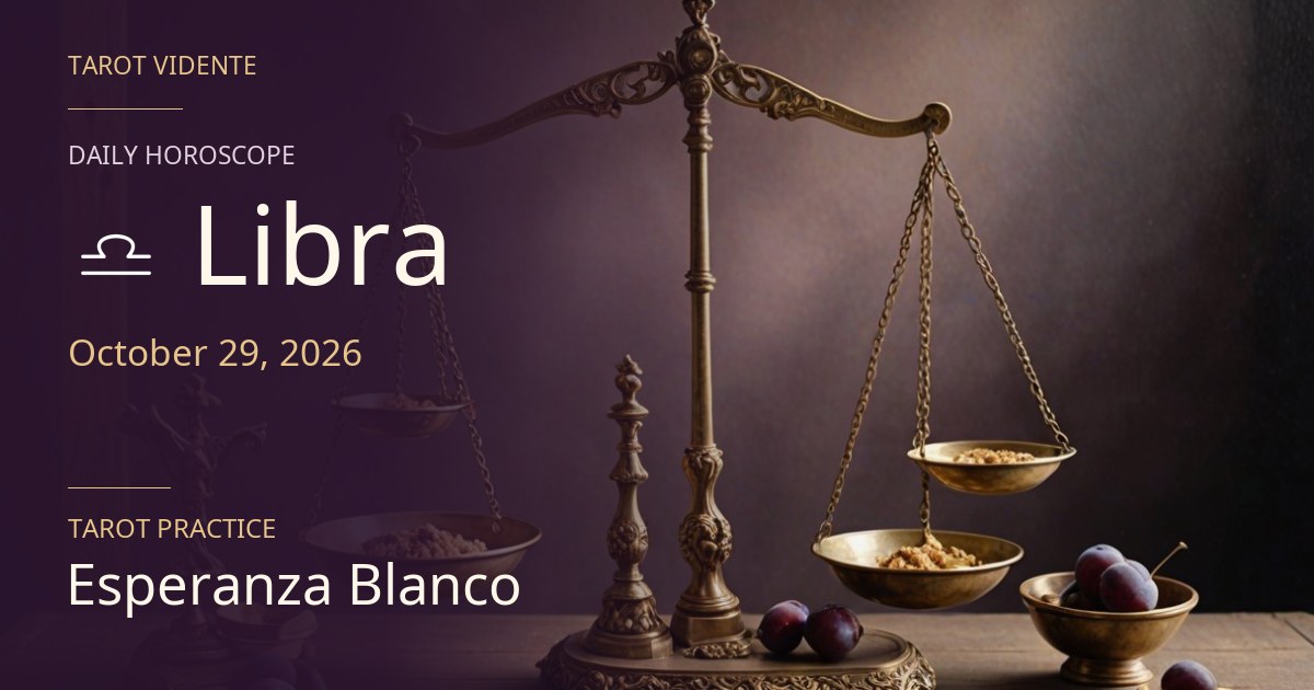 Libra horoscope · October 29, 2026. Symbolic AI-generated illustration.