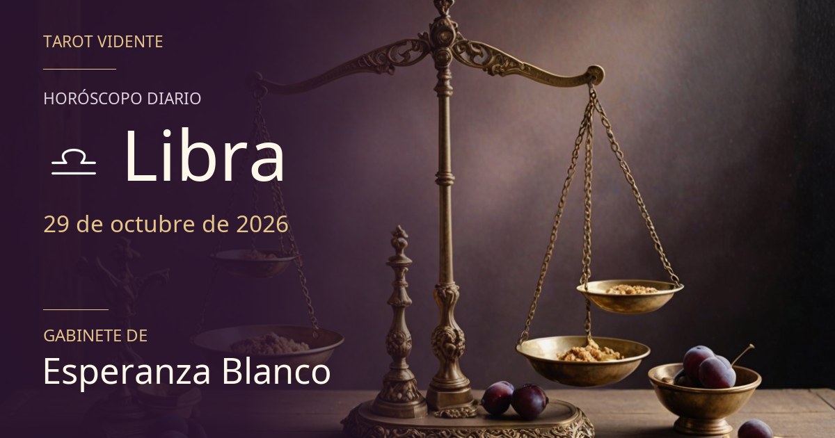 Horóscopo de Libra · 29 de octubre de 2026. Ilustración simbólica generada con IA.