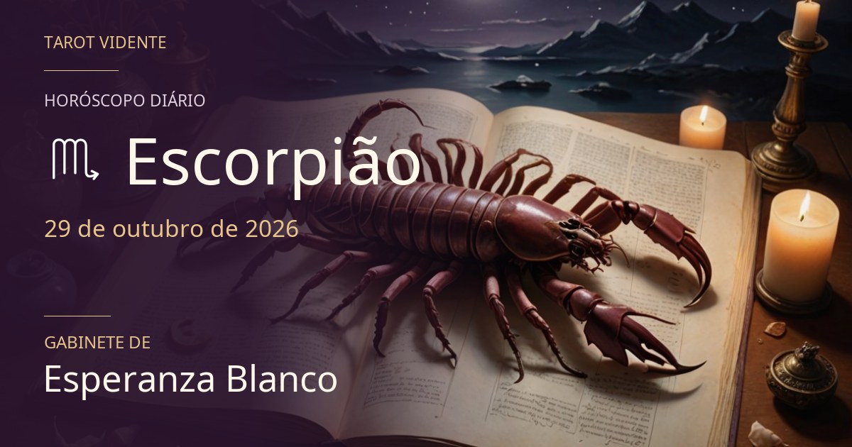Horóscopo de Escorpião · 29 de outubro de 2026. Ilustração simbólica gerada por IA.