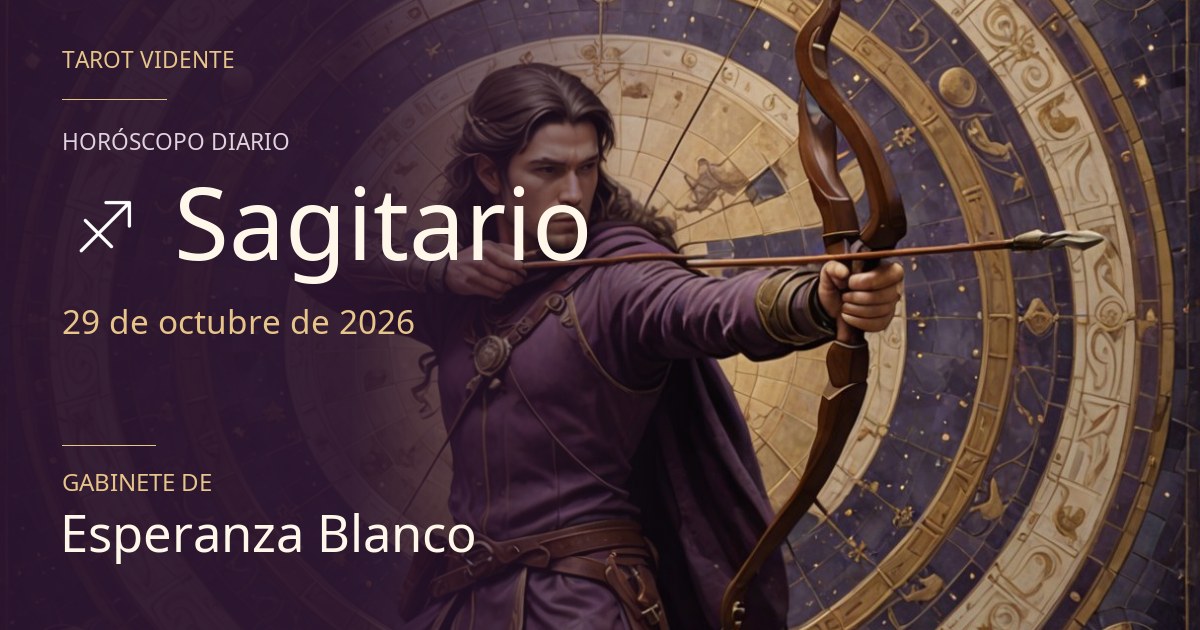 Horóscopo de Sagitario · 29 de octubre de 2026. Ilustración simbólica generada con IA.
