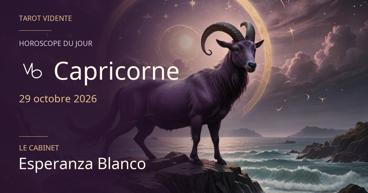 Horoscope du Capricorne · 29 octobre 2026. Illustration symbolique générée par IA.