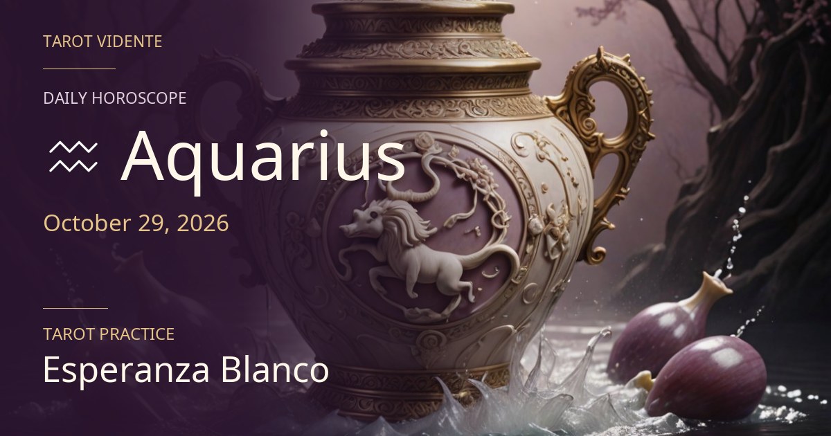 Aquarius horoscope · October 29, 2026. Symbolic AI-generated illustration.