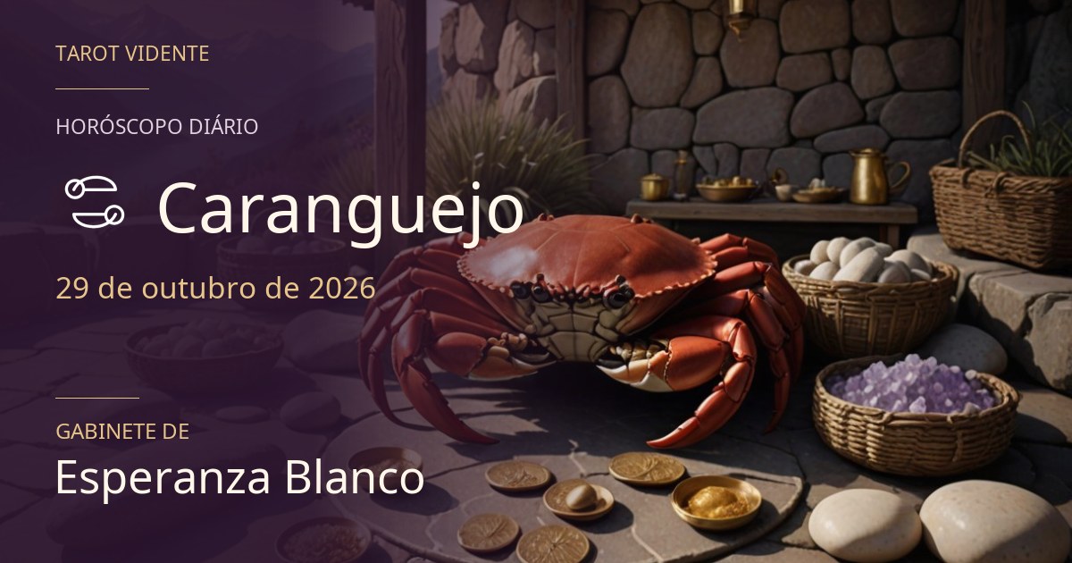 Horóscopo de Caranguejo · 29 de outubro de 2026. Ilustração simbólica gerada por IA.