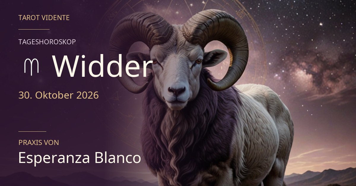 Horoskop für Widder · 30. Oktober 2026. Symbolische, mit KI erstellte Illustration.